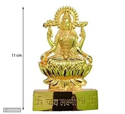 Golden Plated Goddess Laxmi Idol Showpiece Statue for Temple and Home Decor - 11CM-thumb0