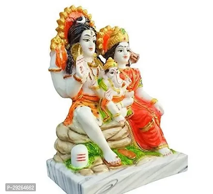 Marble Dust Lord Shiv Parivar | Mahadev Family Idol 5.5 Inches, Multicolor (White) for Temple, Home, Gifting-1 Piece-thumb2