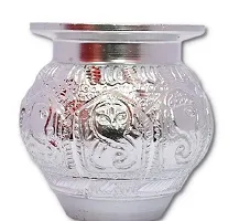 Silver Aluminium Pooja Handicraft Silver Lota for Puja for Puja (L-10cm)-thumb1