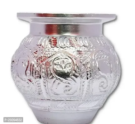 Silver Aluminium Pooja Handicraft Silver Lota for Puja for Puja (L-10cm)-thumb2