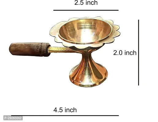 Pure Brass Dhoop Diya Medium Size 4.5 inch Dhoop Dani Kapoor Aarti Lamp-thumb2