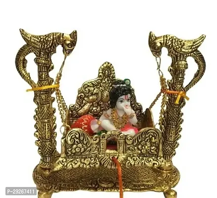 Brass Metal Jhula Singhasan for Laddu Gopal/Kanha Ji-thumb2