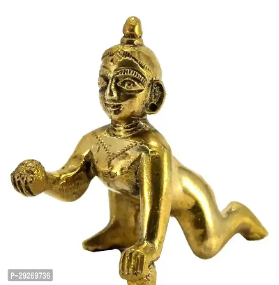 Brass Laddoo Gopal Baby Krishna Murti Idol Statue Sculpture For Pooja Temple Office Gifting