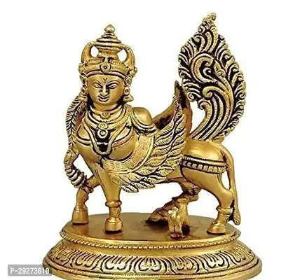 Metal Kamadhenu Cow Statue (Standard , Yellow) idols  figuries