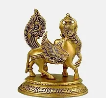 Metal Kamadhenu Cow Statue (Standard , Yellow) idols  figuries-thumb1