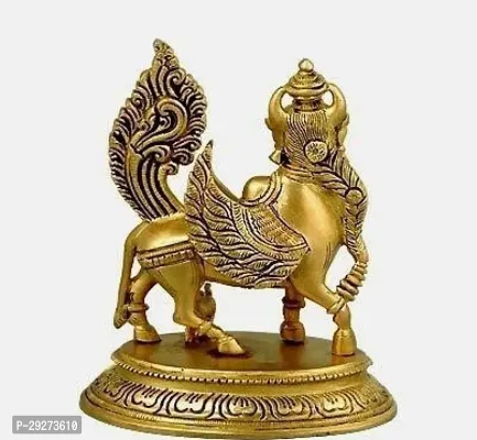 Metal Kamadhenu Cow Statue (Standard , Yellow) idols  figuries-thumb2