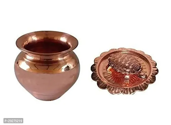 Combo of 2 Pcs Copper kachua plate , Totoise with plate vastu