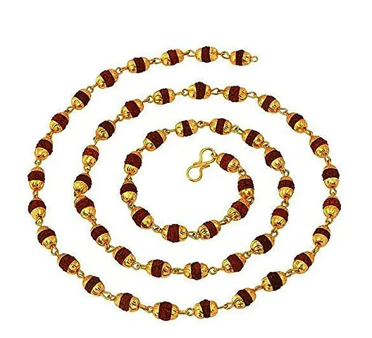 Mahi Plated Rudraksh Mala Chain 19 inches Long for Men CN1100227G