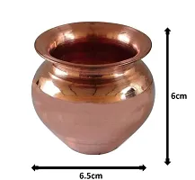 Combo of Copper (2 No Regular Size) Kalash Lota with Brass (No 1) Small Size Black Shiva Ling Lingam Shivling Statue-thumb1