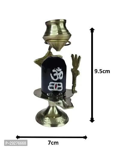 Combo of Copper (2 No Regular Size) Kalash Lota with Brass (No 1) Small Size Black Shiva Ling Lingam Shivling Statue-thumb3