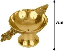 Combo of 5 Face Puja Camphor Burner Lamp Panch Aarti Jyoti with Brass Akhand Laxmi Deepak Pital Diya Brass (Pack of 2) Table Diya Set (Height: 2.3 inch)-thumb1