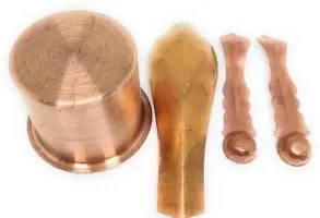 4 pcs set Copper Panch Patra with Achmani Pali  pooja aarti jal patra set-thumb1