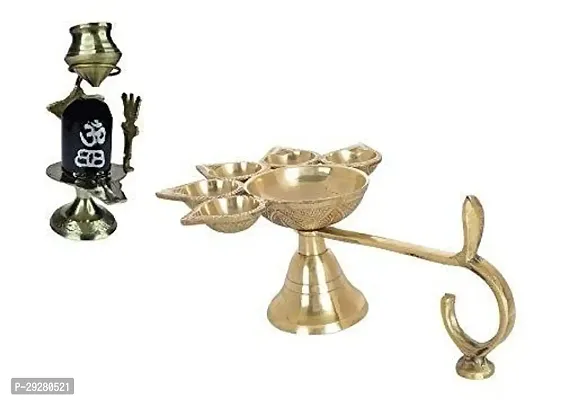 Shivling with brass pancharti for Pooja for Home-thumb0