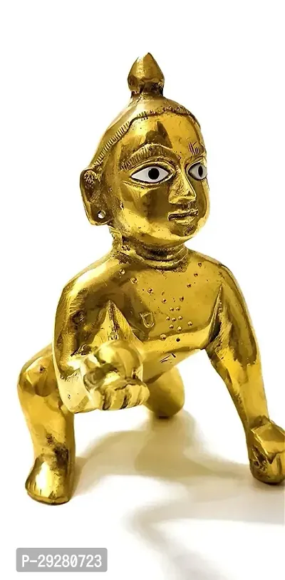 Brass 1 No. Laddu Gopal Pure Brass Idol/petal Murti of With Laddu Gopal Ji, Bal Gopal Ji, Thakur-thumb0