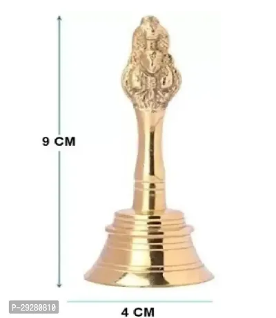 Brass Pooja Bell Ghanti for Home Temple Pooja Room Garuda Gold 4 inch-thumb0