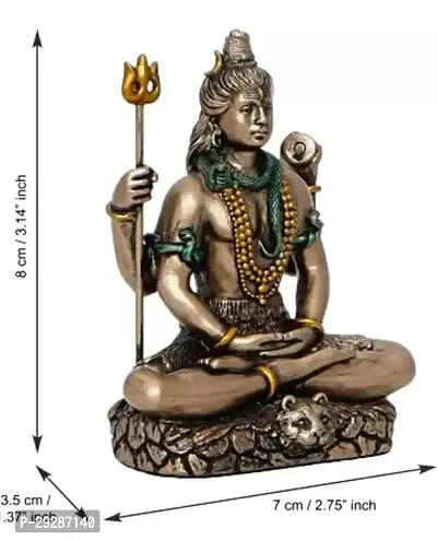 Lord Shiva in Ashirwad Mudra Resin Shiv Ji With Leather Bracelet Shiv Rudraksha Bracelet  Home Decor Decorative Item Gifting Items-thumb2