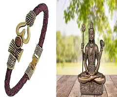 Lord Shiva in Ashirwad Mudra Resin Shiv Ji With Leather Bracelet Shiv Rudraksha Bracelet  Home Decor Decorative Item Gifting Items-thumb2