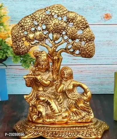 Metal Radha Krishna Idol Showpiece Under Tree For Home Deacute;cor Idol Showpiece Statue for Home Decor