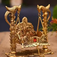 Metal Laddu Gopal Jhula | Krishna Hindola | Palana | Singhasan Pooja Chowk Pooja Purpose  Diwali Swing for Temple Janmashtami  Special Decoration Gifts ( Pack Of 1 )-thumb1