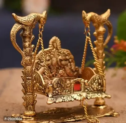 Metal Laddu Gopal Jhula | Krishna Hindola | Palana | Singhasan Pooja Chowk Pooja Purpose  Diwali Swing for Temple Janmashtami  Special Decoration Gifts ( Pack Of 1 )-thumb2