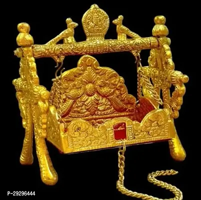 Metal Laddu Gopal Jhula | Bal Gopal | Kanha | Janmashtami Krishna | Swing | Palana | Nand Gopal  For Home Temple Mandir Puja ( Pack Of 1 )-thumb0