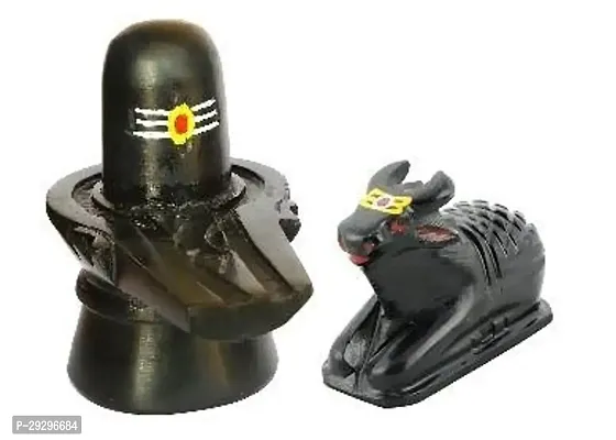 shivling with nandi in black color