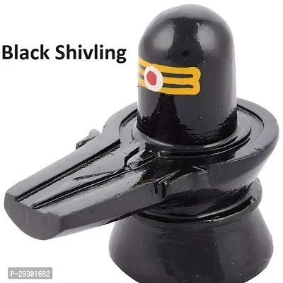 Mahadev Jyotirlinga Tilak Black Marble Shivling for Temple, Home Puja, Jalabhishek-thumb0