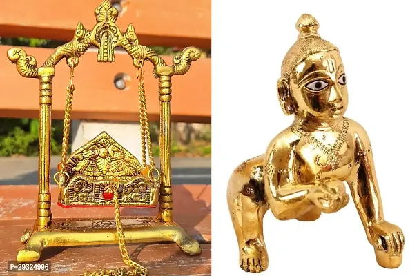 Jhula /Metal Jhula /Golden Jhula /Paalna /Laddu Gopal /Golden Laddu Gopal /Small Size Laddu Gopal / Home Decor /Showpiece /Office /Desk /Pooja Ghar