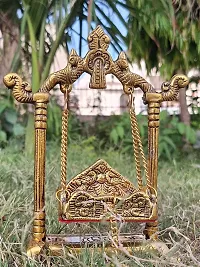 Laddu Gopal /Metal Laddu /Golden Laddu Gopal/With Combo Of /Metal Jhula /Krishna Jhula /Paalna /Hindola /Laddu Gopal Ka Paalna /Home Decor /Showpiece-thumb1