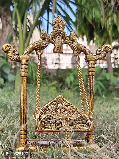 Laddu Gopal /Metal Laddu /Golden Laddu Gopal/With Combo Of /Metal Jhula /Krishna Jhula /Paalna /Hindola /Laddu Gopal Ka Paalna /Home Decor /Showpiece-thumb2