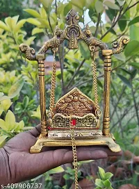 Lord  Krishna Idols on Swing Jhula Decorative Showpiece | Murlidhar/Krishan Kanhaiya Idol Statue | Krishna Metal Murti Religious Idol/Laddu Gopal /Jhula /Paalna /Home Decor/Decorative-thumb1