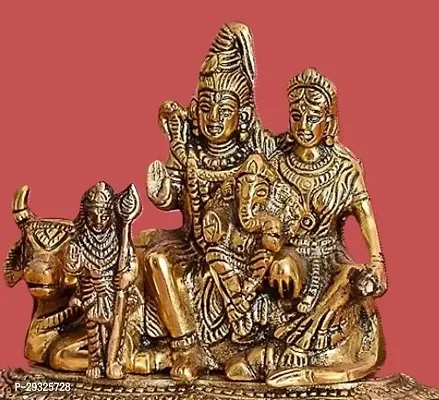 Shiv Parivar Statue with Base and Shivling |Shiva Idol|Bholenath Mahadev Shankar Ji Murti for Puja Home Office Decor, Spiritual Gift-thumb0