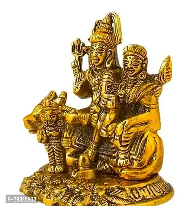 Metal/Idol Shiv ji /Mata Parvati Ji / Kartik Ji /Idol Ganesh Ji /Family/Sitting On Nandi Ji / Home Decor /Pooja Ghar /Office Desk-thumb0