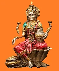 Goddess Lakshmi Idol - 17 cm (Polyresin, Multicolor)-thumb2