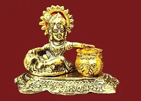 Metal Laddu Gopal Makhan Krishna Statue Idol-thumb2