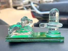 Glass Shivling with Nandi Idol: Sacred Home, Car Dashboard, and Office Pooja Decor-thumb2