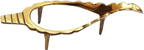 Pure Brass Pittal Shankh Stand for Pooja-thumb1