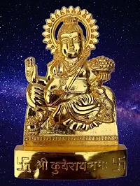 AS VENTURES Kuber Idol God of Wealth, Gold Plated Lord Kuber Lord Kuber Statue for Wealth and Harmony | God kuber Idol | Murti | Statue | showpiece for Home-thumb2