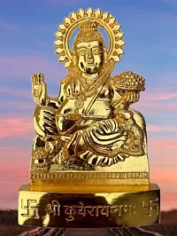 AS VENTURES   Kuber Idol God of Wealth, Gold Plated Lord Kuber Lord Kuber Statue for Wealth and Harmony-thumb2