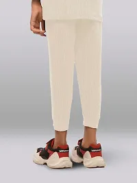 Fabulous White Cotton Solid Trousers For Girls-thumb3