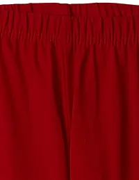 Alluring Red Cotton Solid Leggings For Girls-thumb2