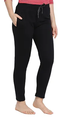 Elegant Black Cotton Blend Solid Trousers For Women-thumb3