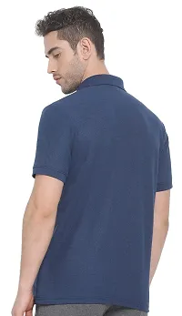 Lux Nitro Men's Airforce Blue Cotton Polo T-Shirt (Size:Small)-thumb1