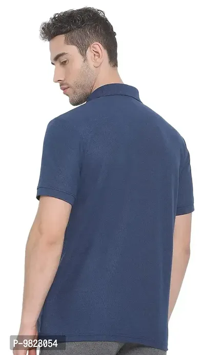 Lux Nitro Men's Airforce Blue Cotton Polo T-Shirt (Size:Small)-thumb2