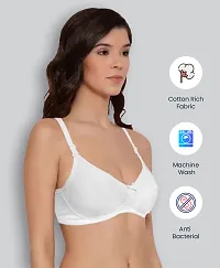 Lyra Stylish White Cotton Solid Bras For Women-thumb2