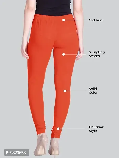 LYRA Women SQUASH ORANGE Cotton Churidar Leggings-thumb2