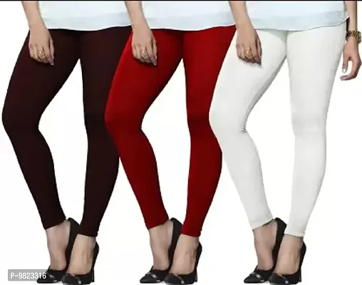 Buy Jcss Womens Lycra Ankle Length Leggings Off White online