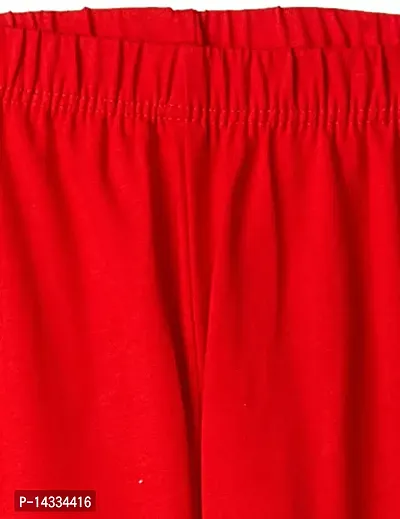 Alluring Red Cotton Solid Leggings For Girls-thumb3