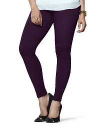 Lux Lyra Women's Slim Fit Cotton Leggings (LYRA_AL_FS_1PC_M Purple_Free Size)-thumb1