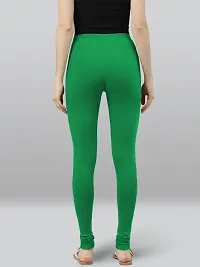 Lyra Solid Ultra Soft Fabric Chili Green Premium Churidar Leggings-thumb1